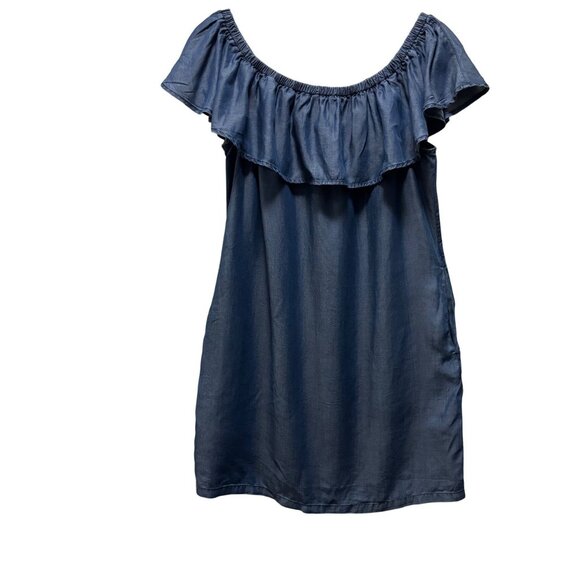 Tommy Bahama Womens Chambray Off-Shoulder Dress Blue Size S Petite - Picture 4 of 8